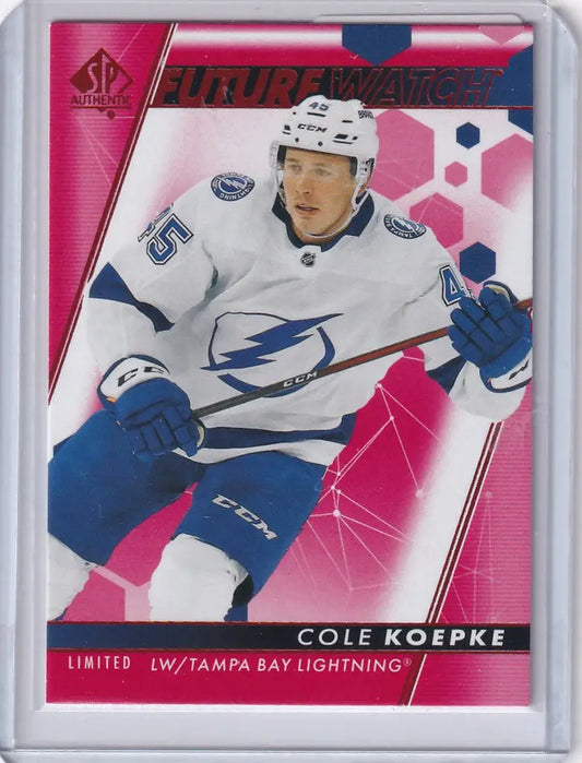 Hockey trading card of Cole Koepke from 2022-23 Upper Deck, Tampa Bay Lightning