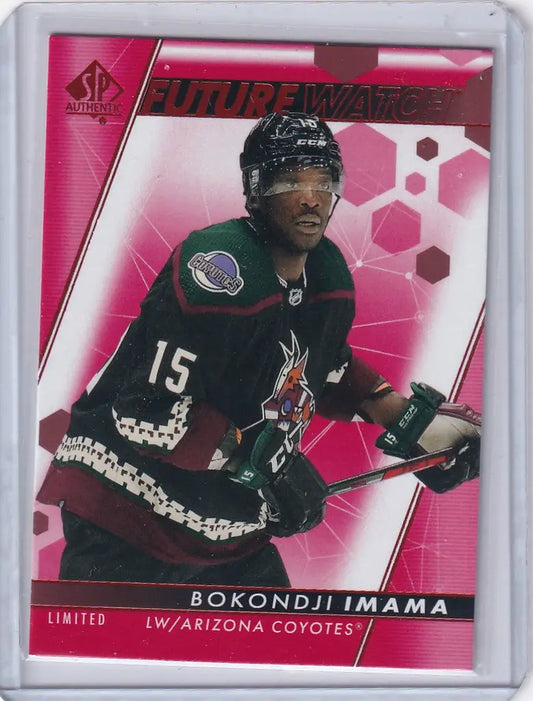 Hockey trading card of Bokondji Imama from Upper Deck SP Authentic Red Arizona Coyotes 15