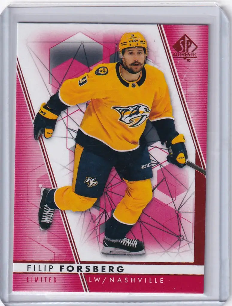 Hockey trading card of Filip Forsberg in Nashville Predators uniform by Upper Deck