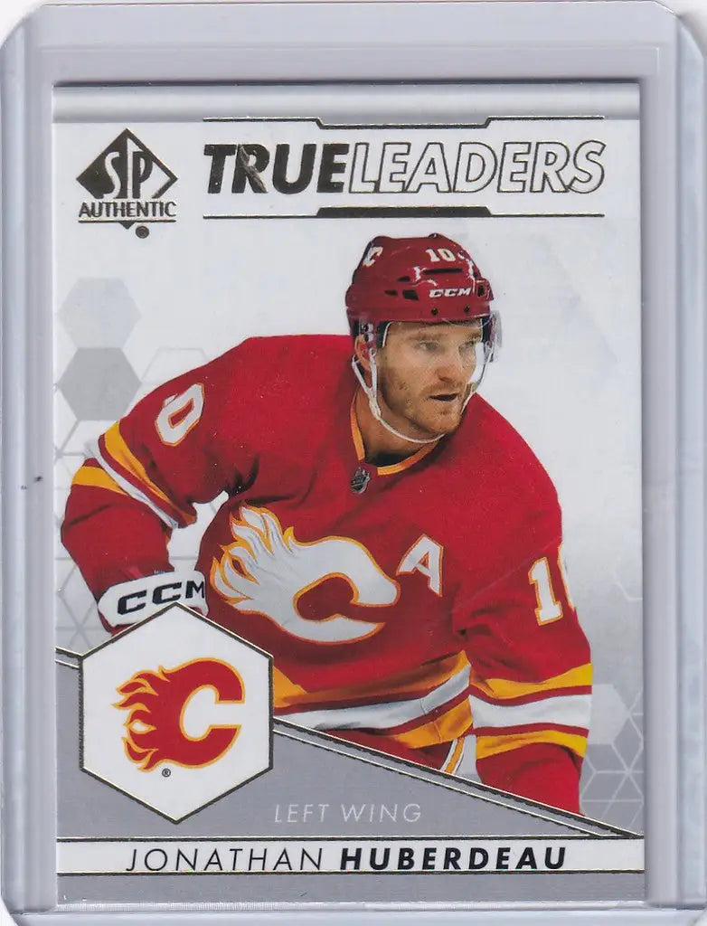 Hockey trading card of Jonathan Huberdeau from Upper Deck SP Authentic Calgary Flames