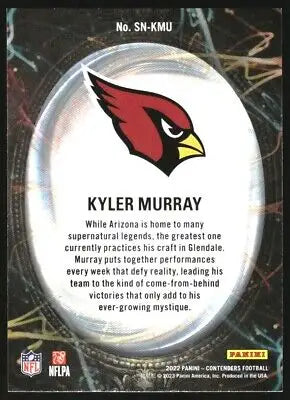 Kyler Murray 2022 Panini Contenders Supernatural Emerald football card NM-MT