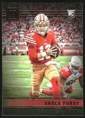 Brock Purdy rookie card from 2022 Panini Chronicles Panini Bronze #19 for SF 49ers