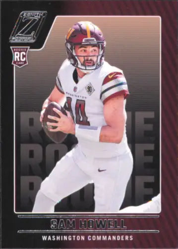 Sam Howell rookie card from 2022 Zenith Retail #105 for Washington Commanders Football