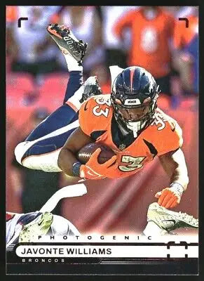 Javonte Williams 2022 Panini Chronicles Photogenic Pink football card Denver Broncos NM-MT