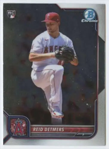 Reid Detmers Bowman Chrome baseball card featuring original gloss, NM-MT RC Angels