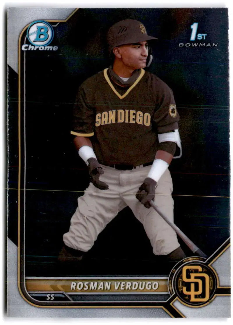 2022 Bowman Chrome Prospects Rosman Verdugo San Diego Padres baseball card in NM-MT condition