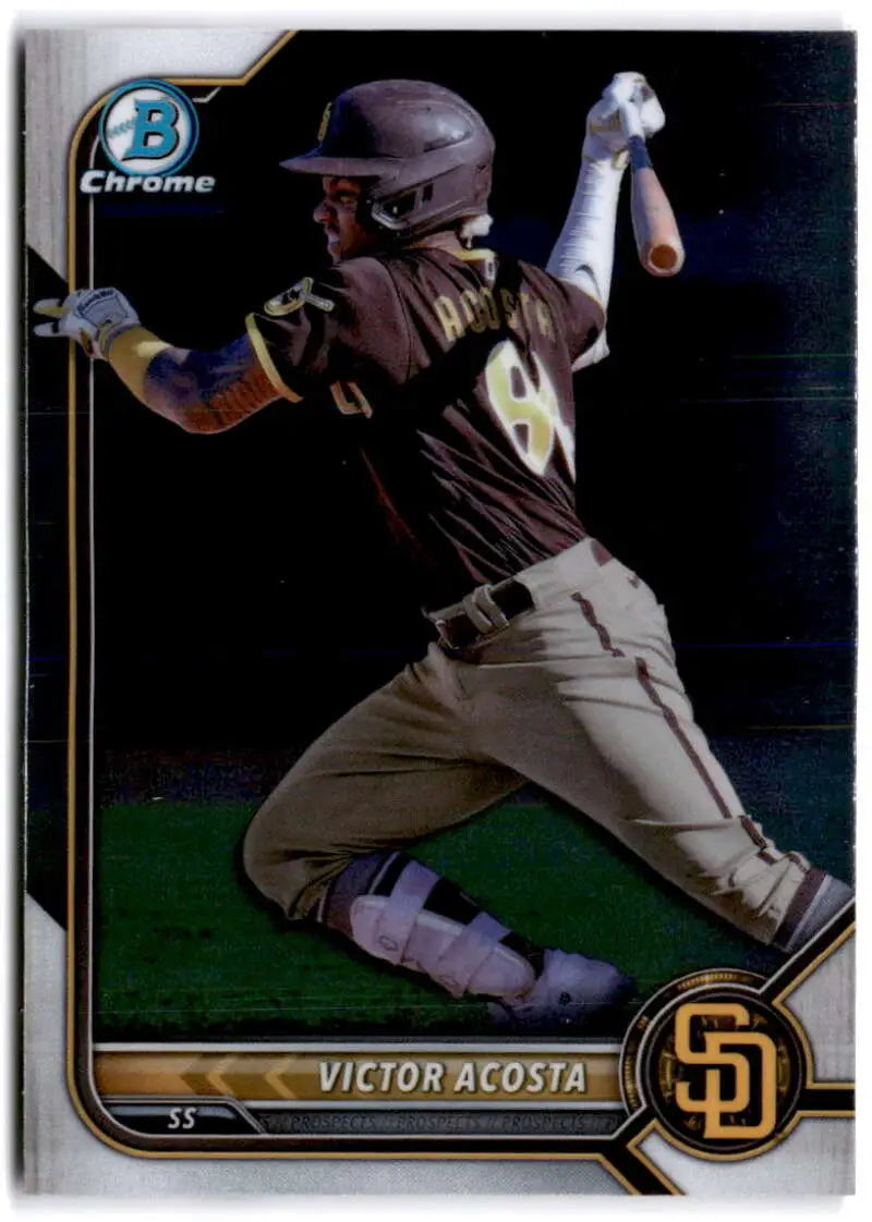 Baseball trading card of Victor Acosta in batting stance for San Diego Padres