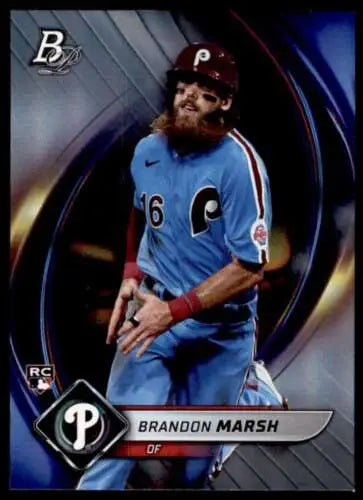 Brandon Marsh baseball card from 2022 Bowman Platinum NM-MT RC with original gloss