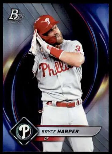 Bryce Harper baseball card from 2022 Bowman Platinum with original gloss finish