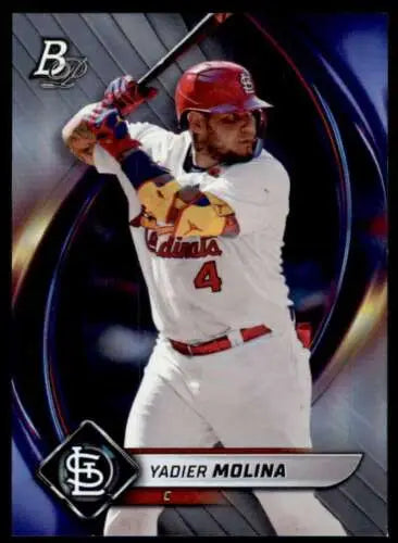 2022 Bowman Platinum Yadier Molina Baseball Card with original gloss finish