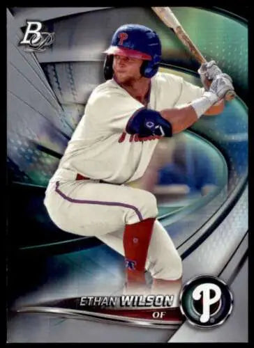 Ethan Wilson baseball card from 2022 Bowman Platinum Top Prospects with original gloss