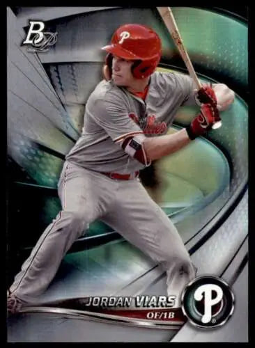 Baseball card of Jordan Viars from 2022 Bowman Platinum Top Prospects with original gloss