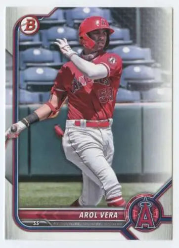 Arol Vera baseball card from 2022 Bowman Prospects featuring original gloss and rarity