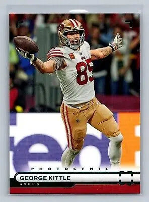 George Kittle football card from 2022 Chronicles #PH-13 Photogenic Teal edition