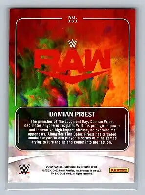 Damian Priest trading card from 2022 Chronicles WWE #131 with flat rate shipping