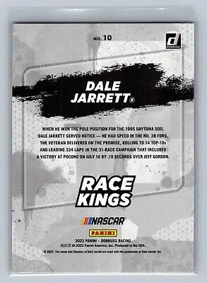 Dale Jarrett Race Kings trading card from 2022 Donruss #10 for collectors