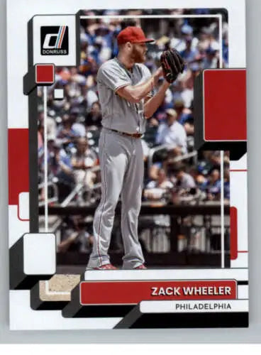 Zack Wheeler baseball card from 2022 Donruss with original gloss, Simply Sandoval ID 42324