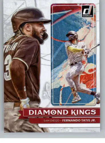 Fernando Tatis Jr. baseball card from 2022 Donruss Diamond Kings with original gloss finish