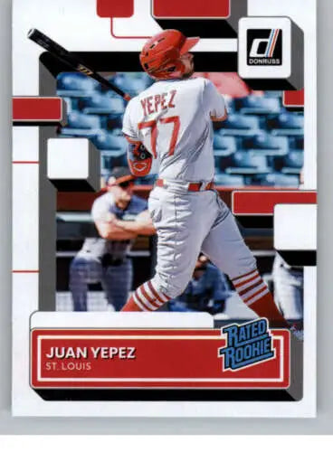 Juan Yepez 2022 Donruss Rated Rookies baseball card with original gloss NM-MT condition