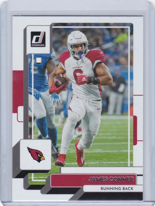 Football trading card of James Conner Aqueous Test for Arizona Cardinals in action