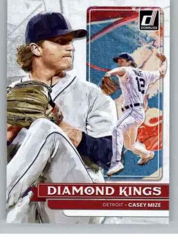 Casey Mize baseball card from 2022 Donruss Diamond Kings with original gloss finish