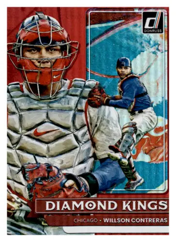 2022 Donruss Holo Red Willson Contreras baseball card featuring original gloss