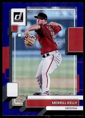 Baseball card of Merrill Kelly from 2022 Donruss Purple Parallel Arizona Diamondbacks