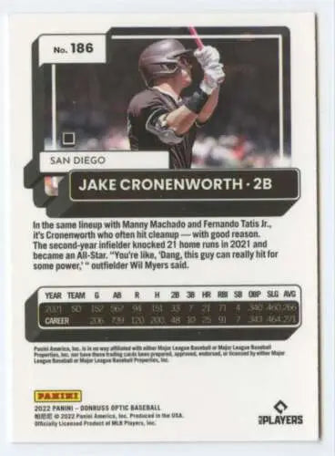 Jake Cronenworth baseball card featuring original gloss from Donruss Optic 2022