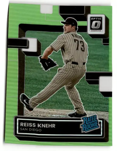 Reiss Knehr baseball card from 2022 Donruss Optic Lime Green NM-MT RC Padres