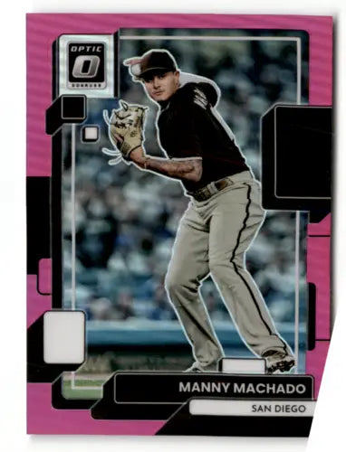 2022 Donruss Optic Pink Manny Machado baseball card with original gloss features