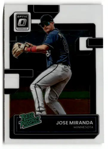 2022 Donruss Optic Rated Prospects #17 Jose Miranda baseball card with original gloss