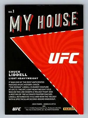 Chuck Liddell Donruss Optic UFC trading card from 2022 My House collection