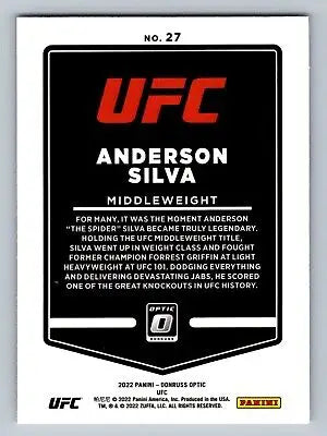 Anderson Silva Donruss Optic UFC trading card from 2022 Donruss Optic series