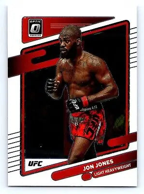 Jon Jones trading card from 2022 Donruss Optic UFC #65 available at flat rate