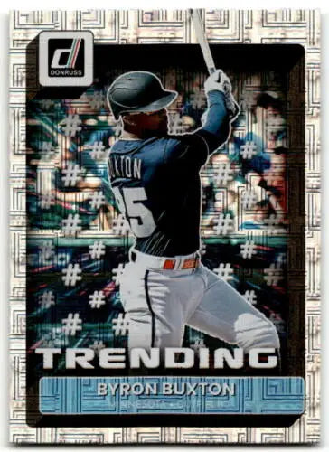 Byron Buxton baseball card from 2022 Donruss Trending Vector, original gloss finish