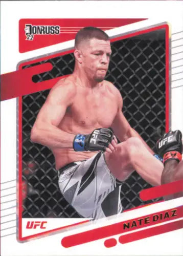 2022 Donruss UFC #46 Nate Diaz Card NM-MT featuring Nate Diaz in action