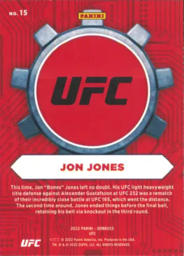 2022 Donruss UFC Craftsmen Green Flood #15 Jon Jones Trading Card NM-MT