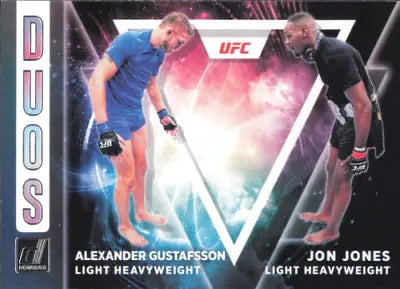 2022 Donruss UFC Duos #9 card featuring Alexander Gustafsson and Jon Jones