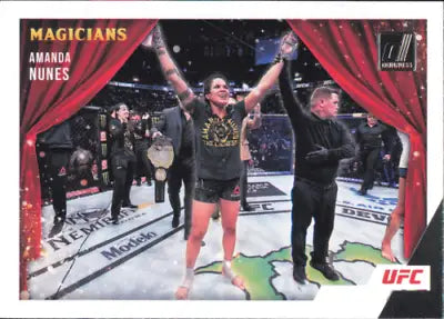 Amanda Nunes UFC trading card from 2022 Donruss UFC Magicians #6 in NM-MT condition