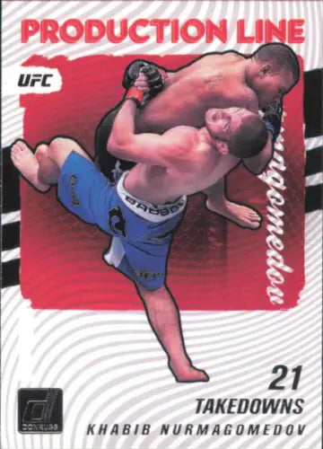 2022 Donruss UFC Production Line #5 Khabib Nurmagomedov trading card in NM-MT condition