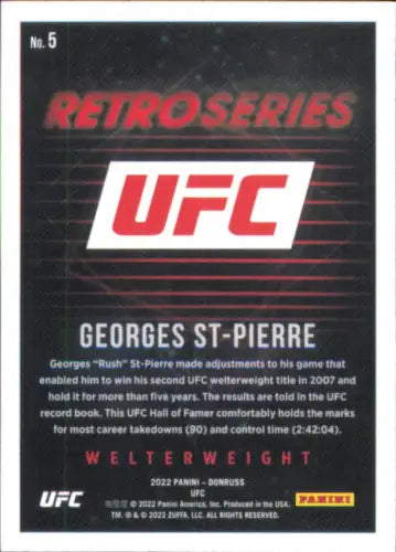 Georges St-Pierre 2022 Donruss UFC Retro Series #5 trading card NM-MT for collectors