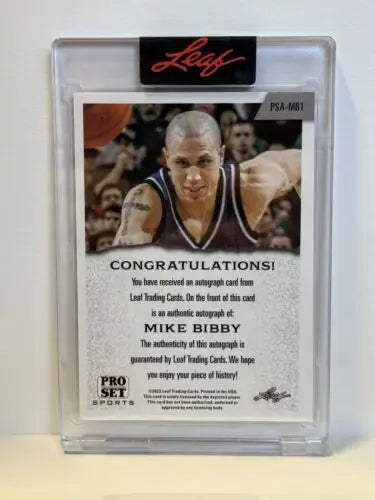 Mike Bibby 2022 Leaf Pro Set Multi Sport Auto basketball card in protective case