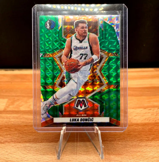 Luka Dončić Green Prizm basketball card from 2022 Mosaic All NBA Dallas Mavericks collection