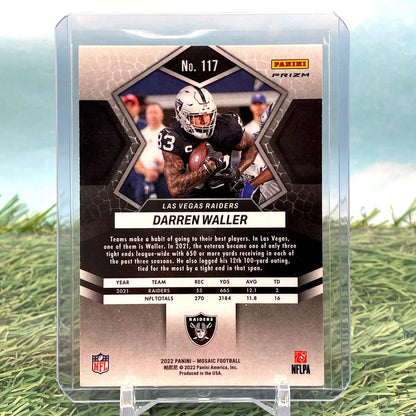 Darren Waller football card 2022 Mosaic Blue Sparkle #117 Las Vegas Raiders collectible