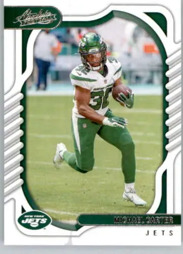 Original gloss 2022 Panini Absolute Michael Carter trading card for NY Jets collectors