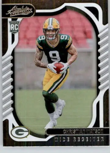 Christian Watson 2022 Panini Absolute rookie card in NM-MT condition with original gloss