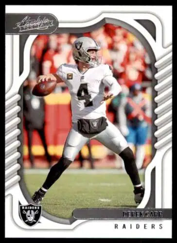 Derek Carr football card in original gloss from 2022 Panini Absolute mint LV Raiders