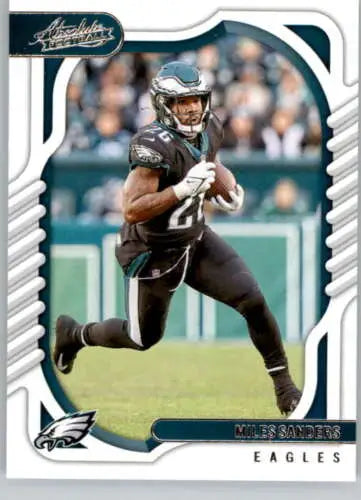 Football trading card of Miles Sanders running with the ball from Panini Absolute collection