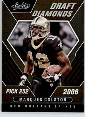 Marques Colston 2022 Panini Absolute Draft Diamonds football card with original gloss