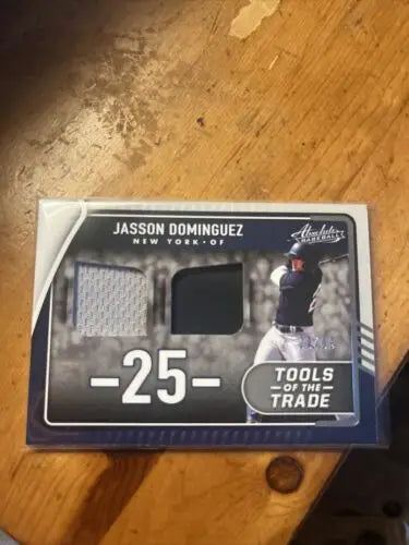 2022 Panini Absolute Jasson Dominguez Dual Patch card #29/99 Tools of the Trade